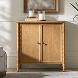 Deb 32" Wood Veneer Accent Cabinet with Adjustable Shelves, Modern Transitional Style