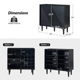 Archie 34" Tall 2 Door Accent Multifunction Bar Cabinet with Adjustable Shelves(Optional Types)