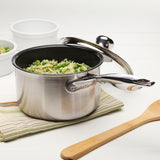 Nonstick Clad Saucepan with Glass Lid - Induction