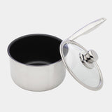 Nonstick Clad Saucepan with Glass Lid - Induction