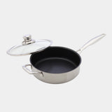 Nonstick Clad Saute Pan with Glass Lid - Induction