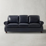 Iliana Genuine Leather Sofa with Elegant Rolled Arms