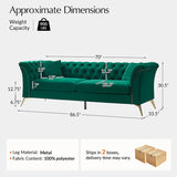 Modern Luxury Glam Velvet Sofa with Tufted Buttons & Gold Metal Accents