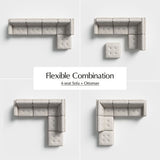 Memosa Modular Deep Seating Sectional Sofa - Cloud-Like Comfort with Memory Foam Cushions