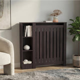 Radiator Cover Cabinet Joseph with Slatted Frame and 3 Shelves, Decorative Heater Cover, Modern Furniture Accent for Living Rooms, Hallways, and Bedrooms, Space-Saving Storage Solution