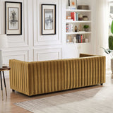 Dominic Gold Channel Tufted Velvet Sofa