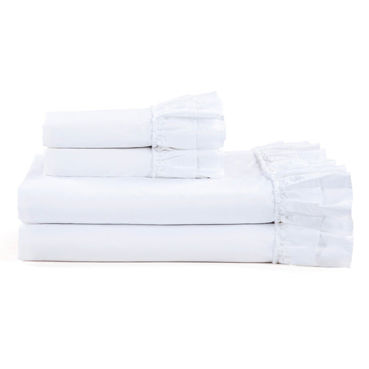 Savannah Ruffled 350TC Cotton Sateen Sheet Set