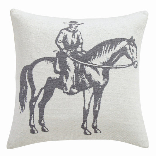 Lone Rider Chenille Jacquard Pillow
