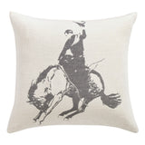Bucking Bronco Chenille Jacquard Pillow