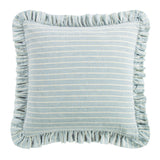 Larkspur 100% Slub Linen Prairie Stripe Ruffled Euro Sham