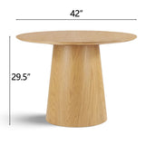 Saigong 42" Oak Round Dining Table