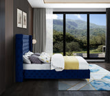 Savan Velvet Bed - Luxe Black Upholstered Frame with Deep Button Tufting & Customizable Legs