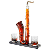 Saxophone Whiskey & Wine Decanter - 34 OZ Decanter Set with Two 10 Oz