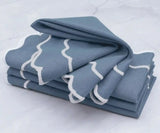 Blue Scalloped Napkins