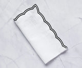 Scalloped Cloth Napkins - Black