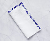Blue and White Scalloped Napkins
