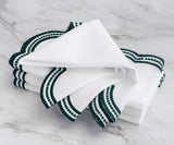 Green Scalloped Embroidered Napkins
