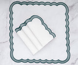 Green Scalloped Embroidered Napkins