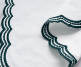 Green Scalloped Embroidered Napkins
