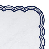 Navy blue Scalloped Embroidered Napkins