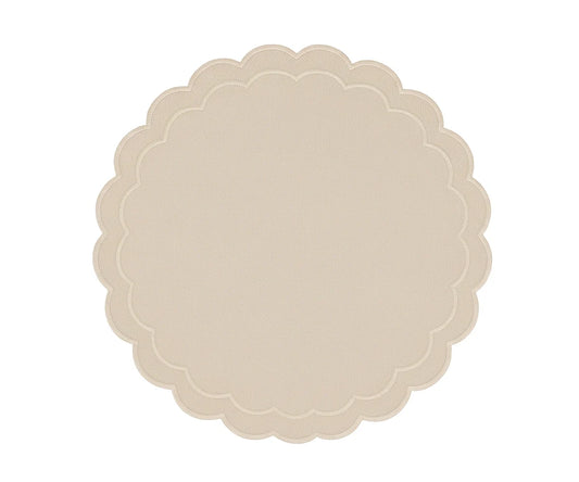 Scalloped Placemats Round - Beige