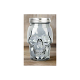Skull Mason Jar with Lid, 4-Piece Set (2 skull Mason Jars & 2 Lids) 16oz, Smoke