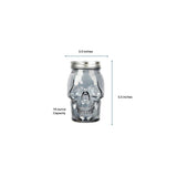 Skull Mason Jar with Lid, 4-Piece Set (2 skull Mason Jars & 2 Lids) 16oz, Smoke