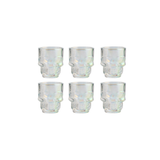Set of 6 Skull Shot Glasses – 1.75 oz Glass Novelty Drinkware for Halloween Parties, Cocktail Bars & Home Decor
