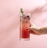 Elle Fluted Cylinder Highball Glasses, 16 oz