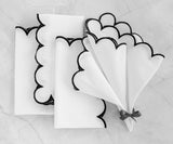Linen Cloth Napkins - Scalloped