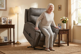 Serenity Slate Grey Ultra Infinite Position Lift Chair with Power Headrest, Heat, Massage & Wireless Charging