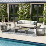 Sereno Patio Furniture Sofa Set with Swivel Chairs