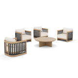 Sereno 4 Lounge Chair and Round Coffee Table