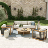 Sereno Outdoor Sofa and 2 Chairs with Round Coffee Table