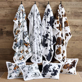 Elsa Cowhide Campfire Sherpa Throw, 6 MOQ