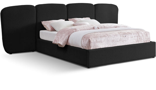 Shiloh Boucle Fabric Bed - Art Deco Elegance for Your Bedroom Retreat with Plush Upholstered Design
