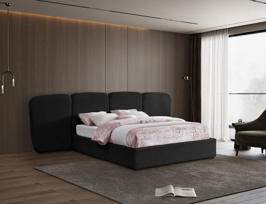 Shiloh Boucle Fabric Bed - Art Deco Elegance for Your Bedroom Retreat with Plush Upholstered Design