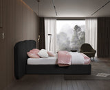 Shiloh Boucle Fabric Bed - Art Deco Elegance for Your Bedroom Retreat with Plush Upholstered Design