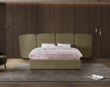 Shiloh Boucle Fabric Bed - Art Deco Elegance for Your Bedroom Retreat with Plush Upholstered Design