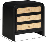 Siena Night Stand - Elegant Mid-Century Design with Cane Drawers and Durable Ash Wood Construction