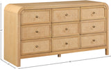 Siena Dresser – Elevate Your Bedroom with Elegant Cane Drawers and Stunning Ash Veneer Finish