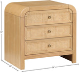 Siena Night Stand - Elegant Mid-Century Design with Cane Drawers and Durable Ash Wood Construction
