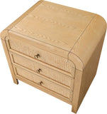Siena Night Stand - Elegant Mid-Century Design with Cane Drawers and Durable Ash Wood Construction