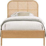 Siena Mid-Century Modern Bed with Elegant Cane Headboard and Durable Ash Wood for Timeless Style