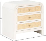 Siena Night Stand - Elegant Mid-Century Design with Cane Drawers and Durable Ash Wood Construction