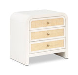 Siena Night Stand - Elegant Mid-Century Design with Cane Drawers and Durable Ash Wood Construction