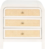 Siena Night Stand - Elegant Mid-Century Design with Cane Drawers and Durable Ash Wood Construction