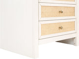 Siena Night Stand - Elegant Mid-Century Design with Cane Drawers and Durable Ash Wood Construction