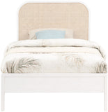 Siena Mid-Century Modern Bed with Elegant Cane Headboard and Durable Ash Wood for Timeless Style