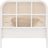 Siena Mid-Century Modern Bed with Elegant Cane Headboard and Durable Ash Wood for Timeless Style